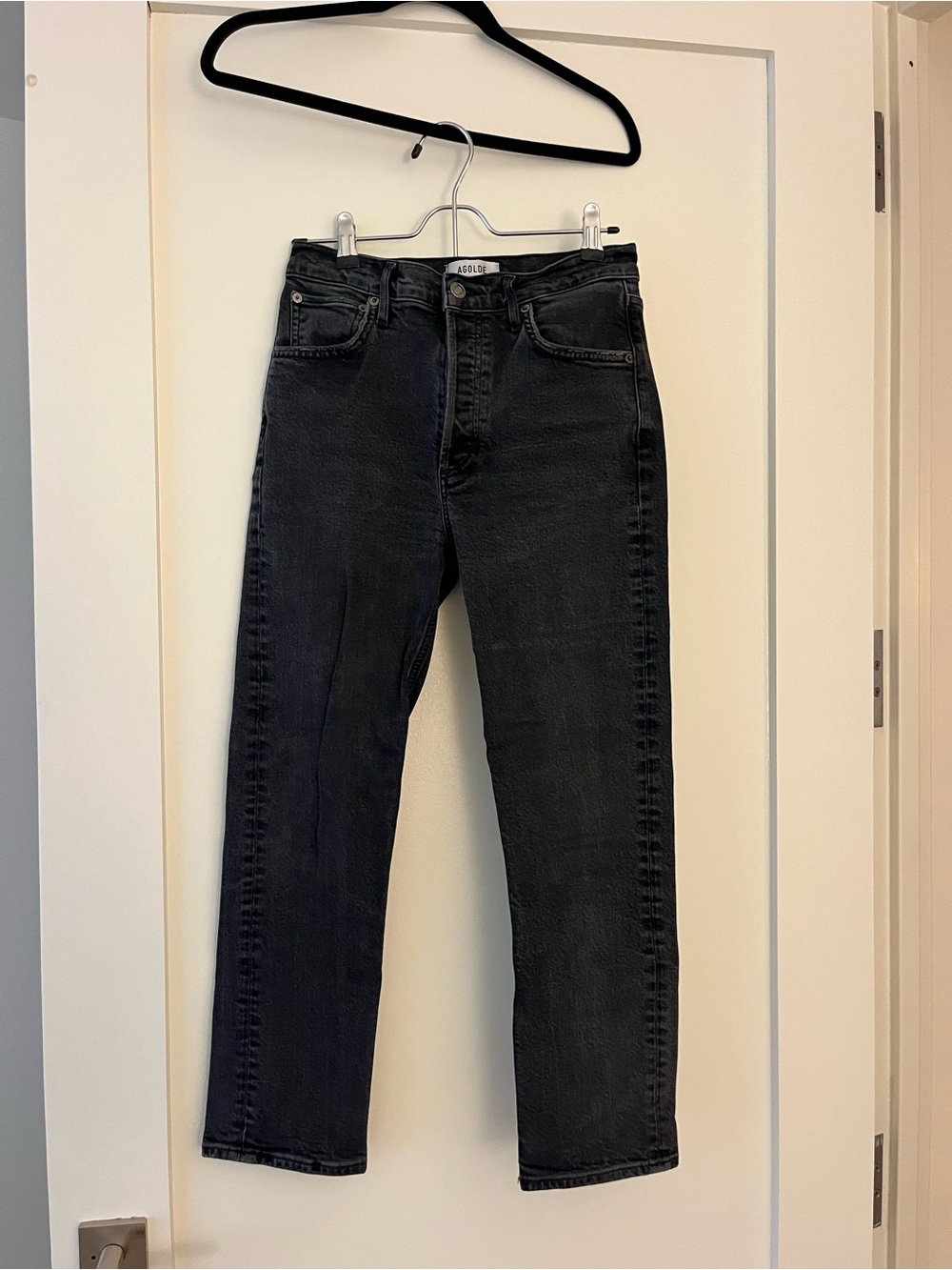 Agolde Men’s Black Straight Jeans
